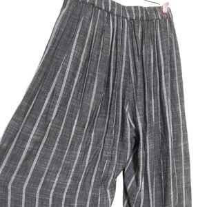 Abbeline Palazzo Open Sides Black Stripe Pullon Beach Pants XS